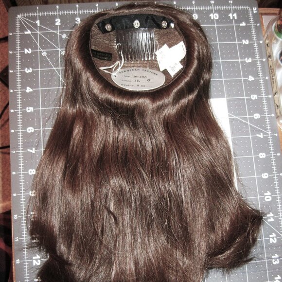 Vintage 100% Human Hair Fall from the 1970's -#6 Dark Brown  NEW with tags - Picture 4 of 7